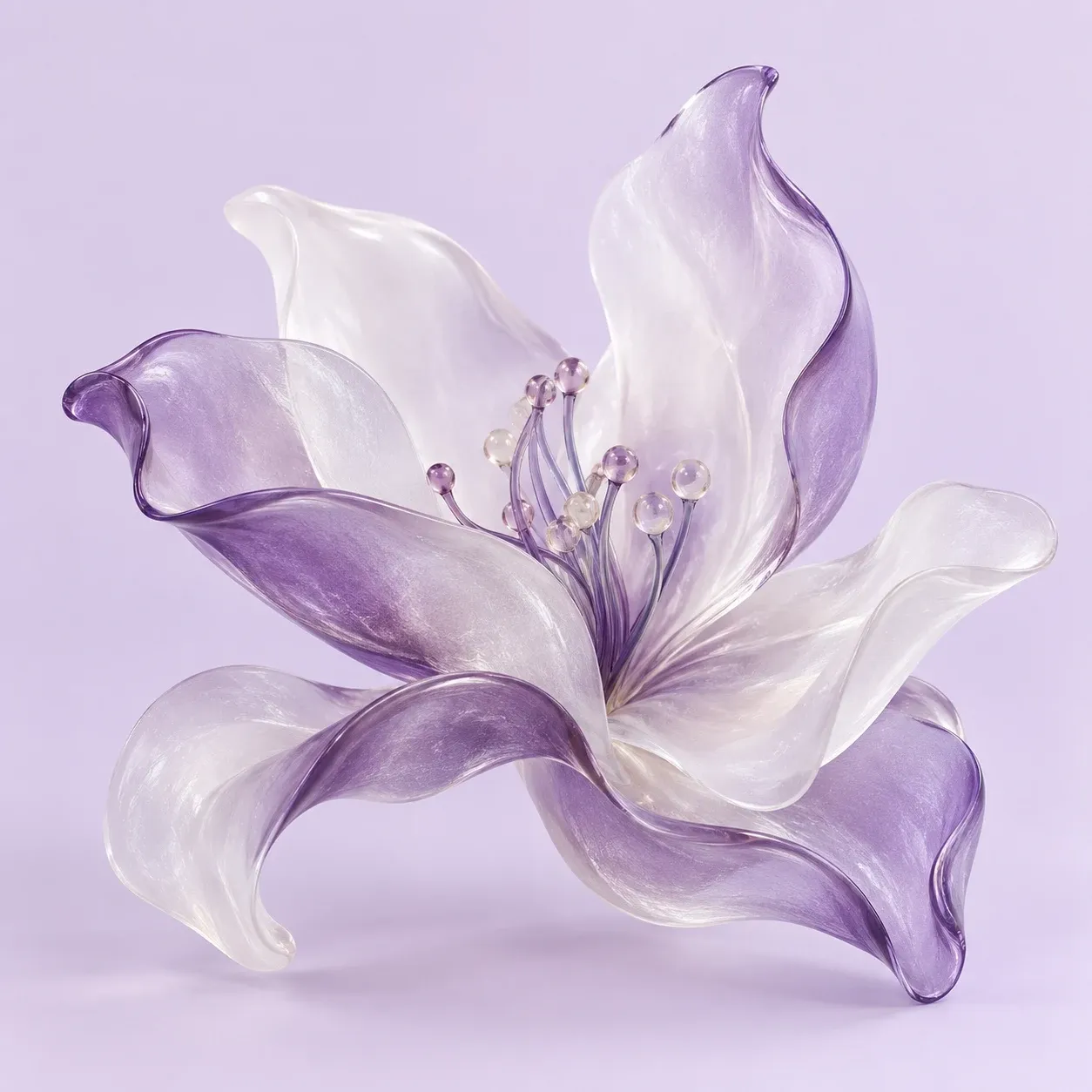 Ilustración conceptual en tonos lilas.